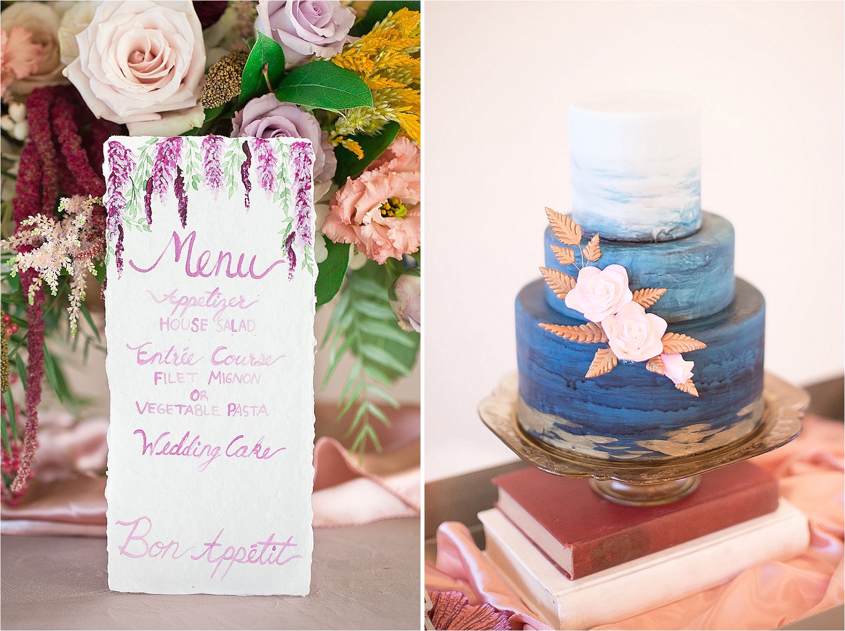 Prospect House Blush and Blue Wedding editorial